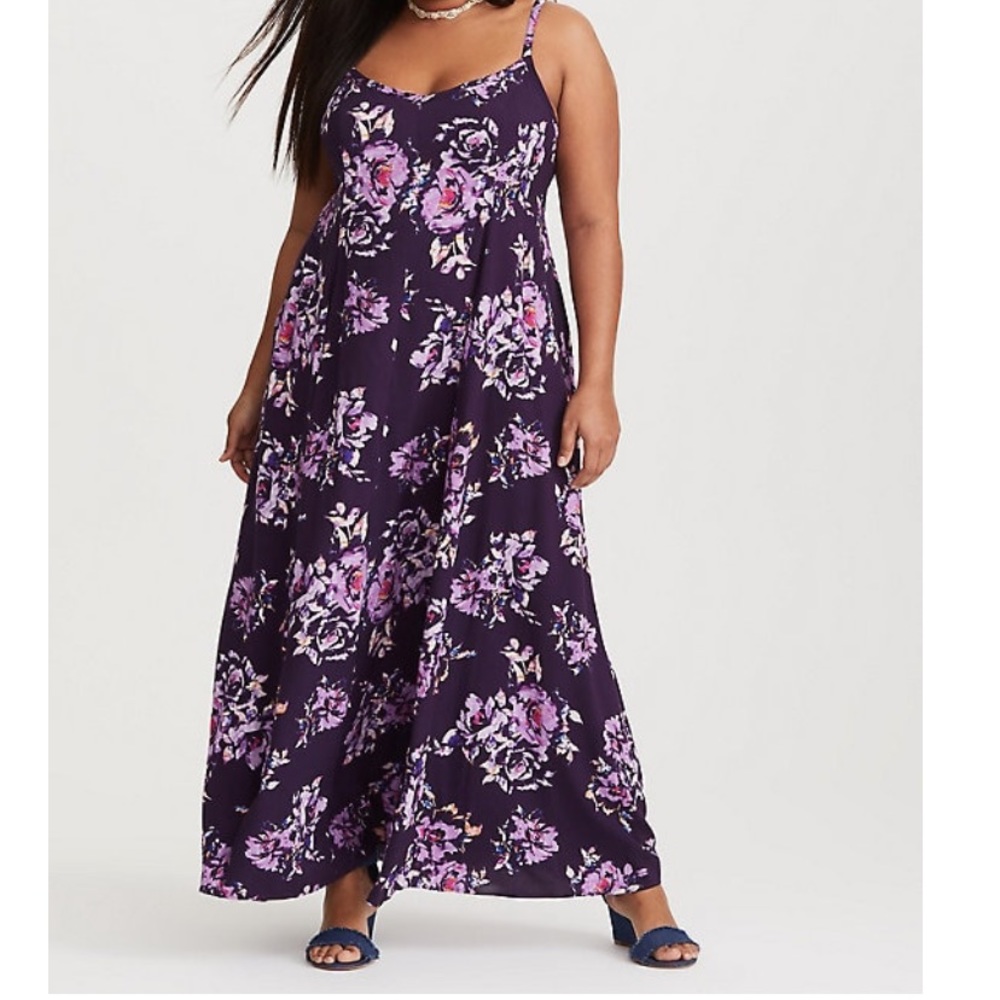FLORAL CHALLIS MAXI DRESS